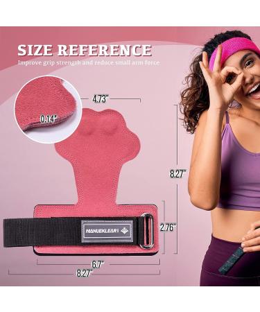 MANUEKLEAR Weight Lifting Wrist Wraps & Straps - Leather Hooks, Grips, Pads for Men & Women - Ideal for Deadlifts, Pull-ups, Powerlifting - Cat-Pink - Buy Online on SooperMarket.com