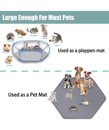 Zhilishu Hexagon Washable Liner | Portable Guinea Pig Playpen Pad | Super Absorbent & Waterproof | Anti-Slip | 47Inch (Pad Only) - Buy Online on SooperMarket.com