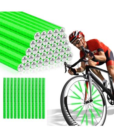 Terjbg 36 pieces of spoke reflectors bike 360 Visibility spoke reflectors Bicycle Reflectors for common spoke wheels StVZO APPROVED reflectors bike simple assembly green