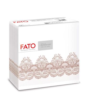 FATO-dry paper napkins airlaid textile effect pack with 50 napkins size 40x40 4-folded Bombay cappuccino pattern