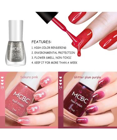 EONFAVE Glitter Nail Polish Sets - 6 Colours Pearlescent Glitter Nail Varnish Set - Shinny Peel Off Nail Polish Gifts for Women Nail Art DIY Home - No Need Cured Glitter Pearl Set - Buy Online on SooperMarket.com