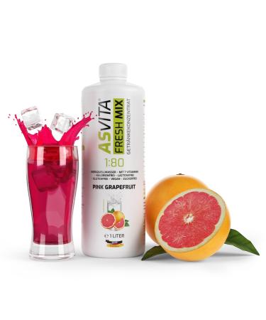 ASVITA beverage concentrate Fresh Mix 1: 80-1 liter bottle - syrup for water bubblers sugar -free low -calorie - 26 delicious beverage syrup flavors (pink grapefruit)