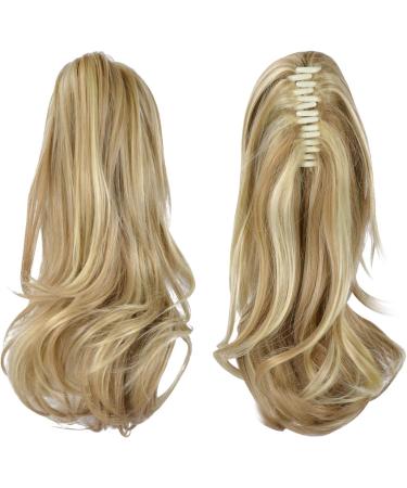 Sofeiyan 13 Long Curly Ponytail Extension | Natural Synthetic Hairpiece Light Ash Brown & Bleach Blonde - Buy Online on SooperMarket.com