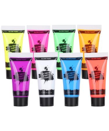 10ml Fluorescent Body Paint Set Blacklight Face and Body Paints for Parties Festivals and Night Events Vibrant Neon Colors for Creative Expression