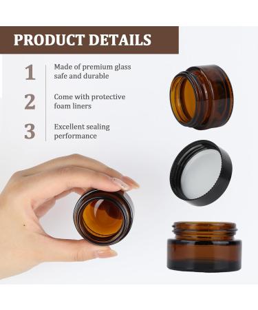15 Stk 20ml Amber Glass Cream Cans Empty Canisters for Easy Filling | International Shipping Available - Buy Online on SooperMarket.com