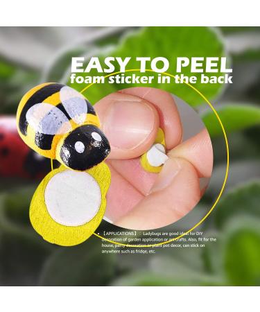 Lxnoap Mini Wooden Bees - 100 Pack Adhesive Embellishments for DIY Crafts and Scrapbooking - Buy Online on SooperMarket.com