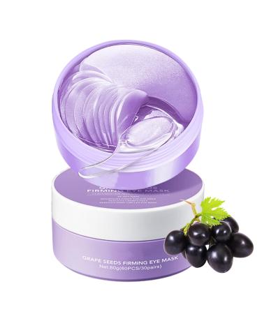 Under Eye Patches Grape Seeds Firming Eye Masks for Puffy Eyes Collagen Eye Patches for Dark Circle Under Eye Gel Patches Eye Bags Remover Fine Lines & Wrinkles Eye Masks Skincare 30 Pairs