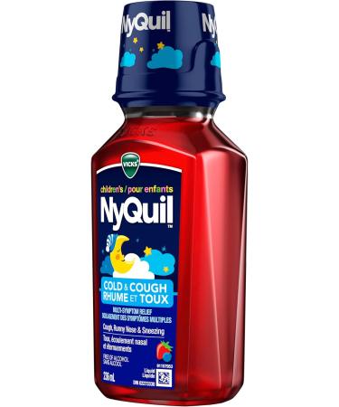 Vicks Children's NyQuil Cold and Cough Syrup Multi-Symptom Relief from Cough Runny Nose Sneezing Berry Flavoured Ages 6+ 236 mL - Buy Online on SooperMarket.com