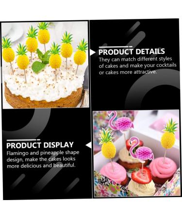 OFFSCH 19pcs Baking Decoration Insert Cake Topper Toppers Para Comida Cake Decor Topper Flamingo Cake Insert Decoration Fruit Cake Cupcake Three-dimensional Paper 3d Decorative Sign - Buy Online on SooperMarket.com