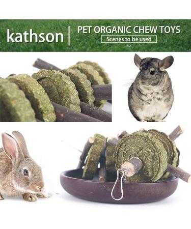 Bunny Chew Toys for Teeth Grinding - Organic Bamboo & Fruitwood Sticks for Rabbits, Guinea Pigs, Hamsters - 2 Count Pack - Includes Alfalfa Cakes - Natural and Safe - Buy Online on SooperMarket.com