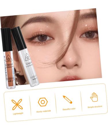 FOYTOKI 2pcs Eye Shadow Pencil Metallic Eyeshadow Waterproof Eyeliner Pencil Glitter Eyeshadow Silver Liquid - Buy Online on SooperMarket.com