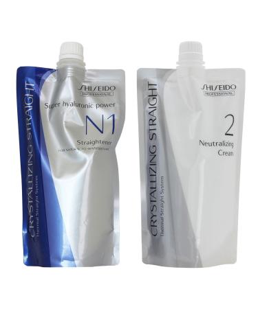 N1+2 Shiseido Professional Crystallizing Hair Straightener Rebonding + Neutralizing Emulsion for Natural to sensitized(old version : fine or tinted hair) 400ml+400ml