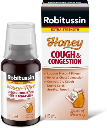 Robitussin Extra Strength Honey Cough & Congestion Syrup 115 mL 115 ml (Pack of 1) - Buy Online on SooperMarket.com