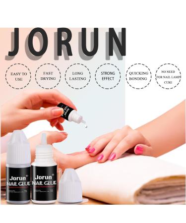 5pc Strong Nail Glue Quick Dry Professional Nail Glue for Acrylic Tips Extra Strong False Nail Glue Nail Glue Extra Strong for False Nails And Nail Gem Glue 3g*5 - Buy Online on SooperMarket.com