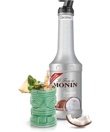 MONIN Coconut Fruit Mix Puree 1L for Cocktails and Frappes - Vegetarian, Allergen-Free, 100% Natural Flavours. 2-in-1 Coconut Puree & Sugar Syrup Hybrid - Buy Online on SooperMarket.com