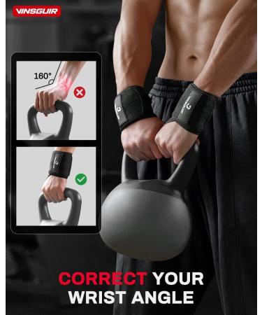 VINSGUIR Elastic Wrist Straps for Weightlifting | Breathable Wraps with Thumb Loop | Left/Right Tabs for Support | Wrist Brace for Men and Women (Pair, Black) - Buy Online on SooperMarket.com