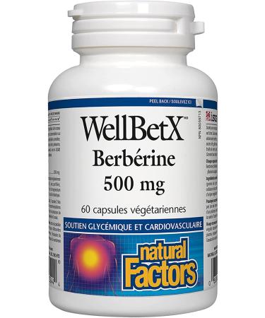Natural Factors WellBetX Berberine 500 mg - 60 Vegetarian Capsules for Blood Sugar Support - Buy Online on SooperMarket.com