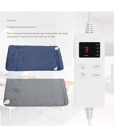 Plplaaoo Electric Heating Blanket - 6 Heat Settings for Cramps & Pain Relief | Underbed Thermal Blanket | Gray - Perfect for Winter - Buy Online on SooperMarket.com