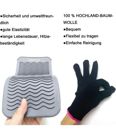 Heat-Resistant Mat Bag & Gloves for Hair Styling | 28.5cm x 14cm | Ideal for Curls & Smoothing Tools - Gray - Buy Online on SooperMarket.com