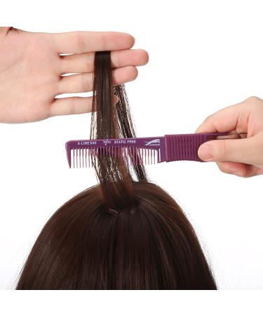 4 Pieces Carbon Lift Teasing Combs - Salon Lifting Fluffing Comb for Women - Black and Purple Artsy Style - 5 Stainless Steel Pins Included - Buy Online on SooperMarket.com