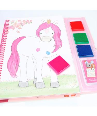 Depesche 12105 Princess Mimi Fingerprint Fun - Creative Coloring Book with 4 Ink Pads for Finger Painting | International Shipping Available - Buy Online on SooperMarket.com