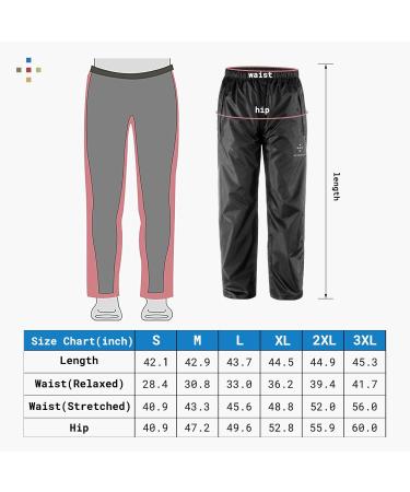 AXESQUIN Men's Waterproof Rain Pants - Lightweight, Packable & Windproof Outdoor Over Pants for Hiking & Fishing | Black, Large - Buy Online on SooperMarket.com