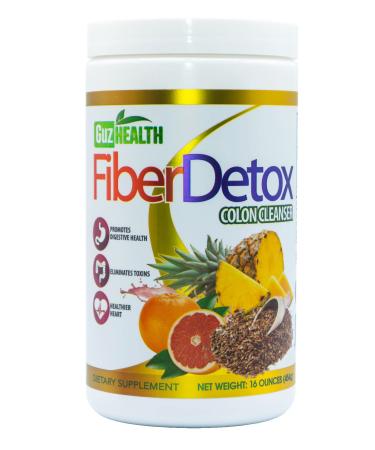 Colon Cleanser Fiber Detox GuzHealth - Eliminate Toxins Constipation Relief Improve Digestion - 30-Day Supply - w/Measuring Scoop