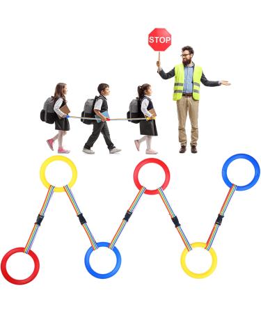 6 Pcs Toddlers Walking Ropes Preschool Walking Rope Kids Handles Safety Colorful Line Detachable Transition Rope for Kids Daycare School Kindergarten Nursery Outdoor Supplies (Red Yellow Blue)