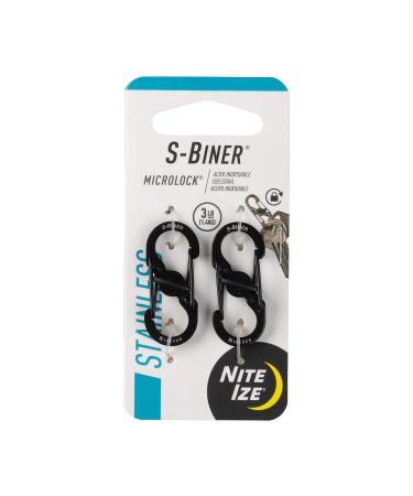 Nite IZE S-Biner Micro Lock Mini stainless steel carabiner black 2 pieces S-Biner MicroLock - black 2 pieces.