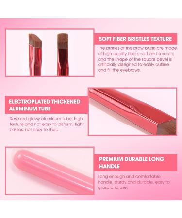 2 PCS Multi Function Eyebrow Brush Set - Professional Square Angled Brush for 4D Hair Stroke - Magic Hairline Eye Brow Brushes for Women and Girls - Buy Online on SooperMarket.com