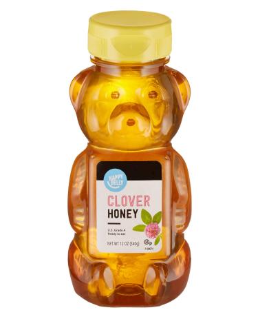 Amazon Brand - Happy Belly Clover Honey, 12 Ounce