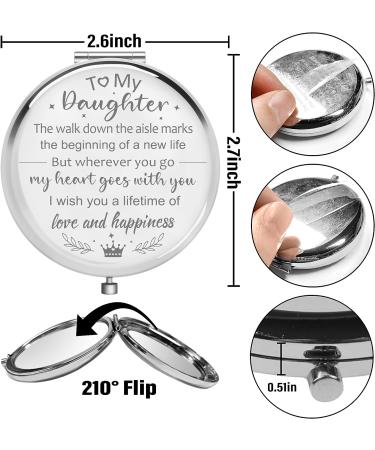 Hexagram Daughter Wedding Gift - Compact Mirror from Mom and Dad | Bride Gifts for Wedding Day - Buy Online on SooperMarket.com