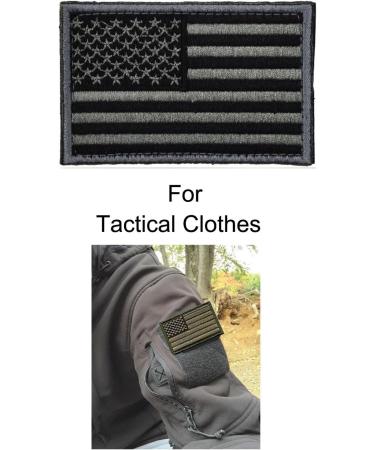Tactical USA Flag Patch Set - Black & Gray Military Uniform Emblem (2 Pack) - Buy Online on SooperMarket.com