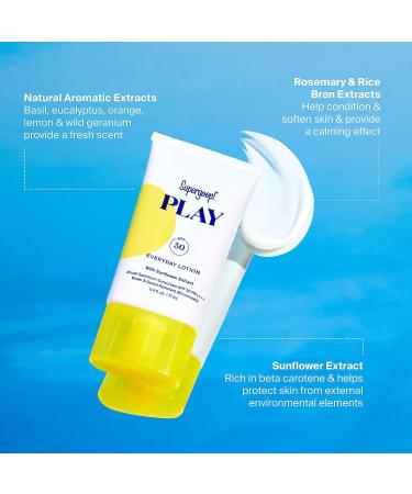 Supergoop! PLAY Everyday SPF 50 Lotion 2.4 oz - Reef-Safe Broad Spectrum Sunscreen for Sensitive Skin - Water & Sweat Resistant Body & Face Sunscreen - Clean ingredients - Great for Active Days - Buy Online on SooperMarket.com