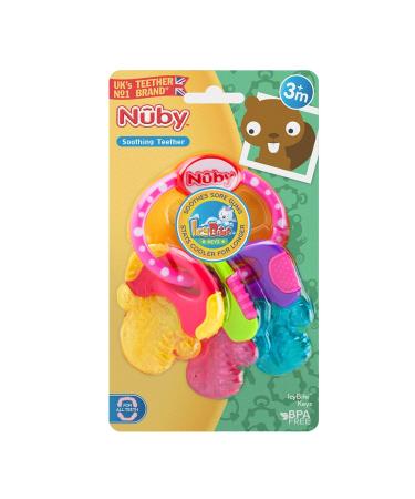 Nuby IcyBite Keys Teether - Soothing Pink Teether for 3+ Months - Buy Online on SooperMarket.com