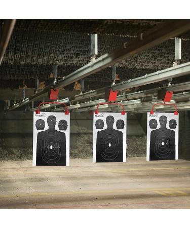 Shooting Targets Paper - 50 Sheets - 17x25 in - Silhouette Design - Ideal for Rifle, Gun, Airsoft - Includes 4 Metal Hinge Clips - Target Practice Essential - Buy Online on SooperMarket.com