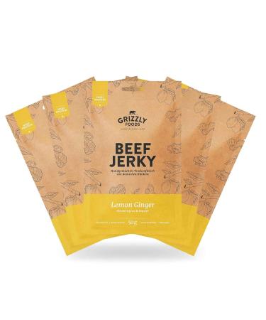 Buy German Beef Jerky - Lemon Ginger Flavor | 5 Pack (250g) - Premium Dried Beef | International Shipping Available - Buy Online on SooperMarket.com