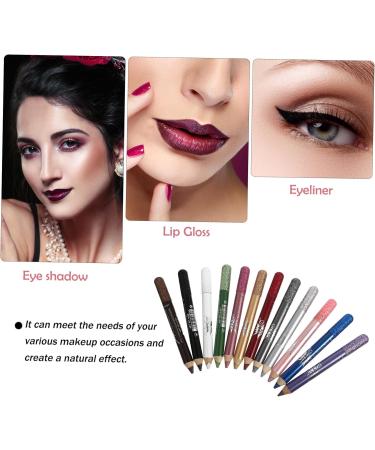 MUSISALY 12pcs Pearlescent Eyeshadow Pencil Eyebrow Pencil Makeup Liner Pencil Makeup Eyeliner Wood - Buy Online on SooperMarket.com