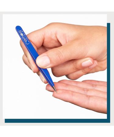 REMOS 3-Piece Tweezers Set - Eyebrow Splinter & Combination Tweezers in Dark Blue - Perfect for Precision Grooming - Buy Online on SooperMarket.com