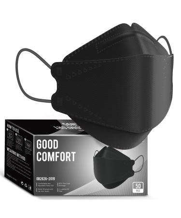 Keangs Face Masks 50 Pack, Soft and Comfortable Disposable Face Masks for Adults And Teens, Black 50 Count (For Adults) Adults-black