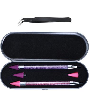 Rhinestone Picker Tool Wax Pencil Set - 2 Dual-Ended Pens with Extra Tips and Nail Art Tweezer for DIY Crafts - Buy Online on SooperMarket.com