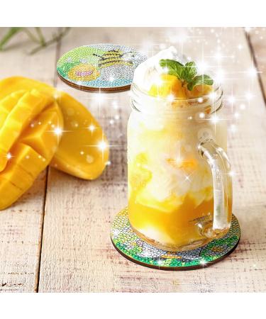 Sunflower Gnome Diamond Painting Coasters Set with Holder - DIY Spring Summer Decor for Kids & Adults - Buy Online on SooperMarket.com