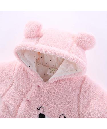 Newborn Cartoon Bear Snowsuit | Baby Winter Coat Romper | Eurobuy Pink 6-9 Months - Buy Online on SooperMarket.com