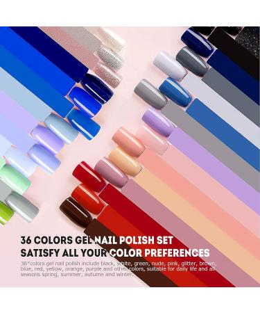 36 Colors UV Nail Polish Set | Comozon Gel Color Kit with 2 Brushes for Nail Art & Design - Buy Online on SooperMarket.com