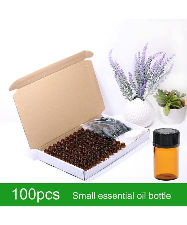 100Pcs 1ml Amber Mini Essential Oil Sample Bottles - Perfect for Oils, Perfumes & Chemicals - Buy Online on SooperMarket.com