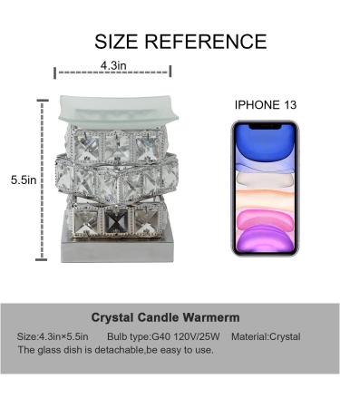 MeplLivs Crystal Wax Melt Warmer Electric Burner Silver - Essential Oil & Fragrance Night Light for Home, Office, SPA Bedroom - Perfect Gift & Decor - Buy Online on SooperMarket.com