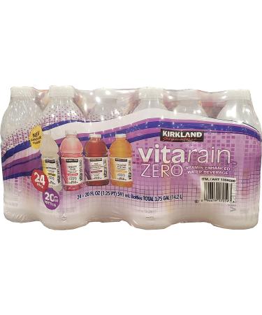 KIRKLAND SIGNATURE Vita Rain Zero Variety Water Beverage 24/20 Fl Oz Bottles Net Wt 480 Fl Oz