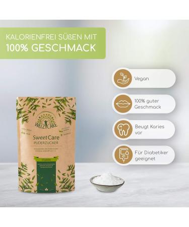 SweetCare Premium Powdered Sugar - 5 x 250g | 100% Vegan No Calories Low Carb Sugar Substitute with Erythritol & Stevia | Made in Germany - Buy Online on SooperMarket.com