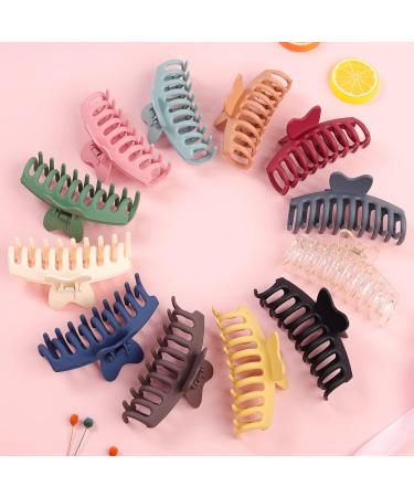 12 Pack Large Butterfly Hair Clips for Women & Girls - Non-slip Matte Banana Clips with Strong Hold - Fashion Hair Accessories - Buy Online on SooperMarket.com