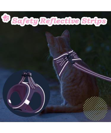 Escape-Proof Adjustable Cat Harness & Lead Set | Reflective Mesh Vest for Walking | Small Dogs & Puppies | Size M Pink - Buy Online on SooperMarket.com